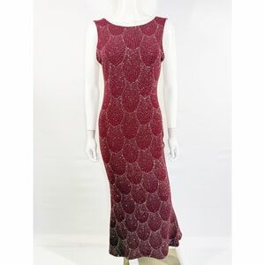 Windsor Maroon Red Sparkly Maxi Dress Size S Formal Prom Wedding Glam Sleeveless